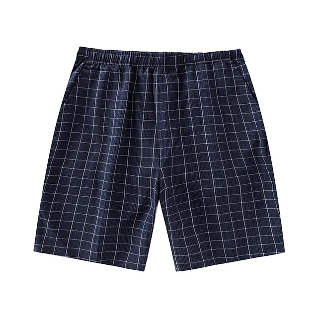 Navy Plaid Home Shorts — Beach Shorts development sample