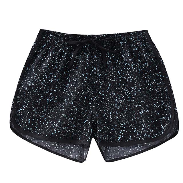 Black sequin resort shorts