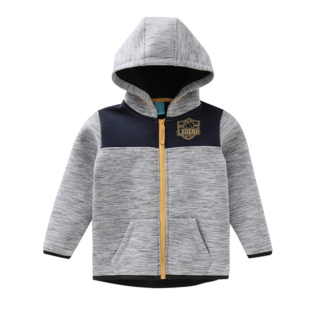 Grey Patchwork Hooded Coat — Children's Clothing development sample
