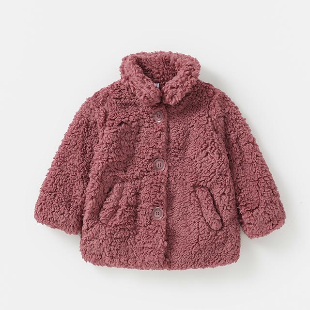 Plum sherpa fleece kids' jacket
