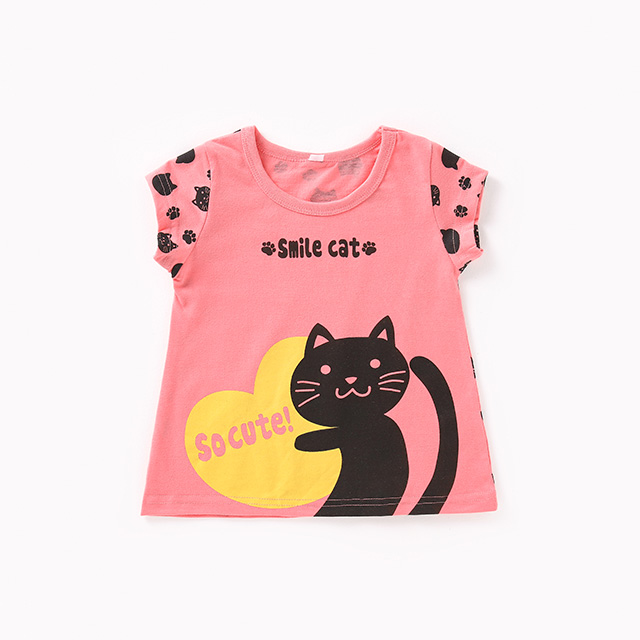Pink Cat Tee — Children's Clothing development sample