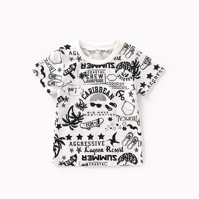 White Sketch Print Tee — Children's Clothing development sample