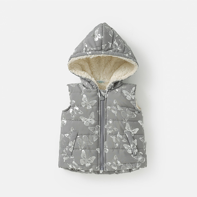 Grey Camo Puffer Vest — Children's Clothing development sample