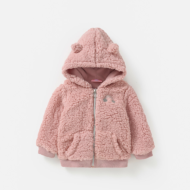 Pink Hooded Sherpa — Children's Clothing development sample