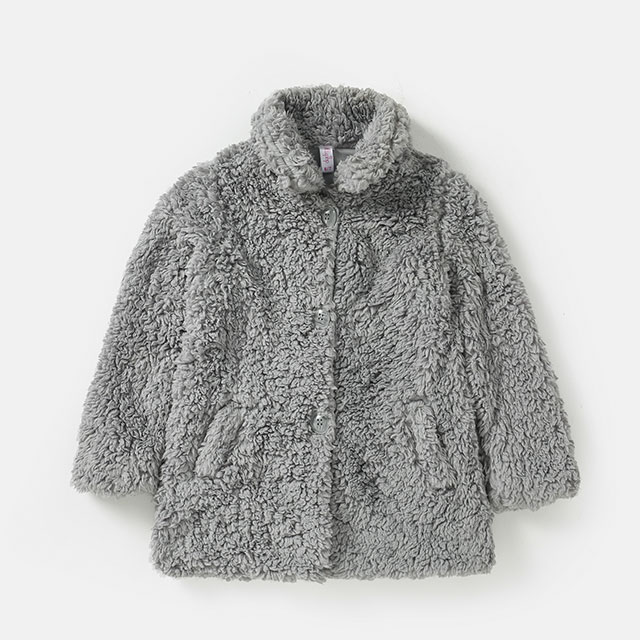 Grey Sherpa Coat — Children's Clothing development sample