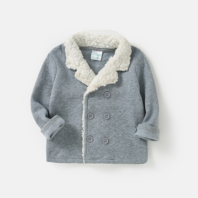 Grey Collared Coat — Children's Clothing development sample