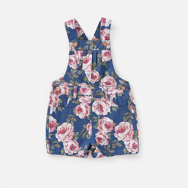 Girls' floral print pinafore