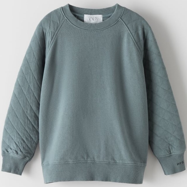 Sage green kids' raglan sweatshirt